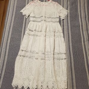 White Crochet Lace Dress